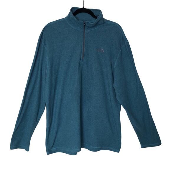 The North Face Men's XL Teal Quarter-Zip Fleece Pullover Thermal Top Casual - Picture 1 of 16